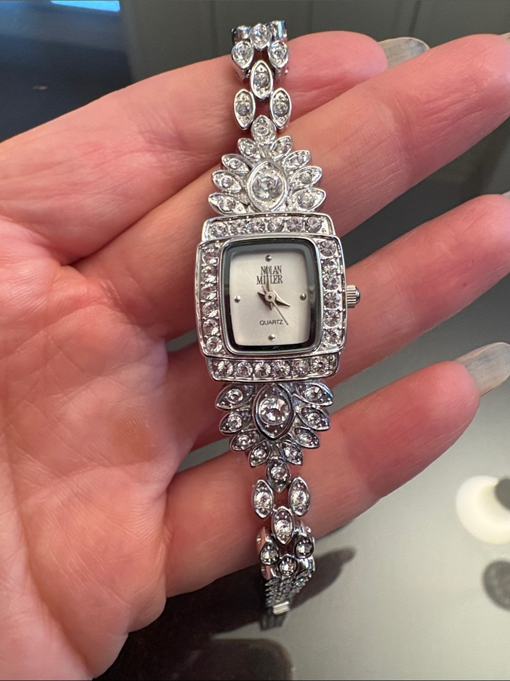 Vintage Nolan Miller Women’s Crystal Bracelet Watch